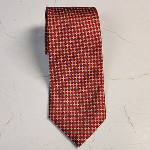 Luciano Barbera Red Blue Thick Silk Handmade Necktie Tie Italy